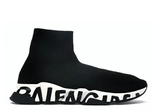 Balenciag*Speed Graffiti Trainers Black White DD16MYUP