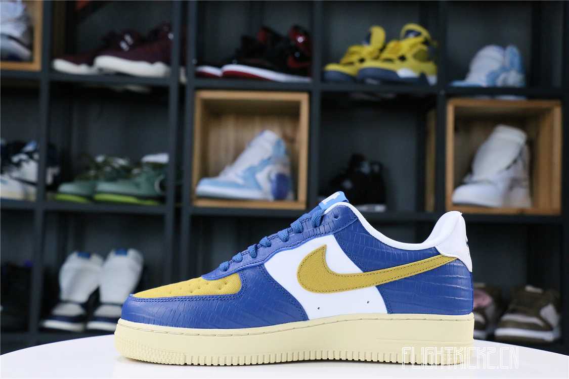 Nike Air Force 1 Low SP Undefeated 5 On It Blue Yellow Croc