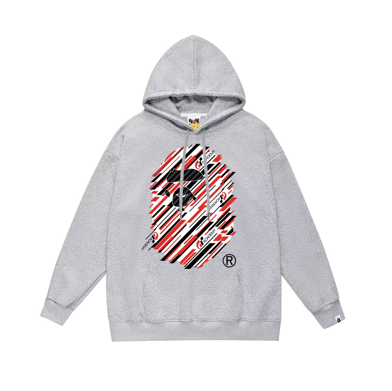 BAPE Gran Turismo collaboration diagonal-striped Ape Head logo hoodie