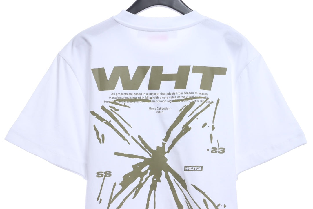 OW Sketch Splashed Ink Arrow Letter Short Sleeves