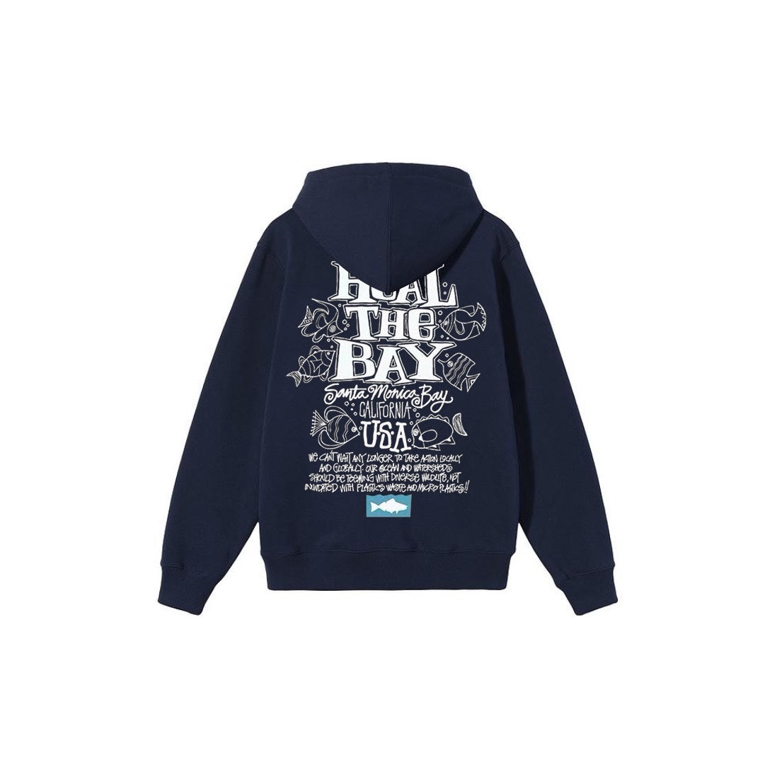 Stu$$y x Heal the Bay IZmA SS23 Heal the Bay Ocean Pigment Dyed Tee Graphic Printed Hoodie