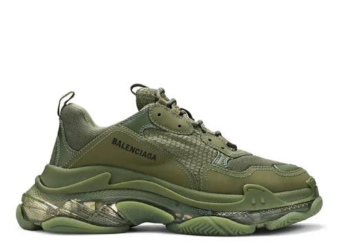 Balenciag* Triple S Sneaker Clear Sole 鈥?Green