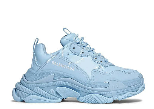 Balenciag* Wmns Triple S Sneaker Allover Logo 鈥?Light Blue