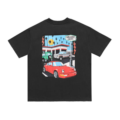 Gallery Dept Drive Thru Tee High Street Retro Back painted car print short-sleeved T-shirt