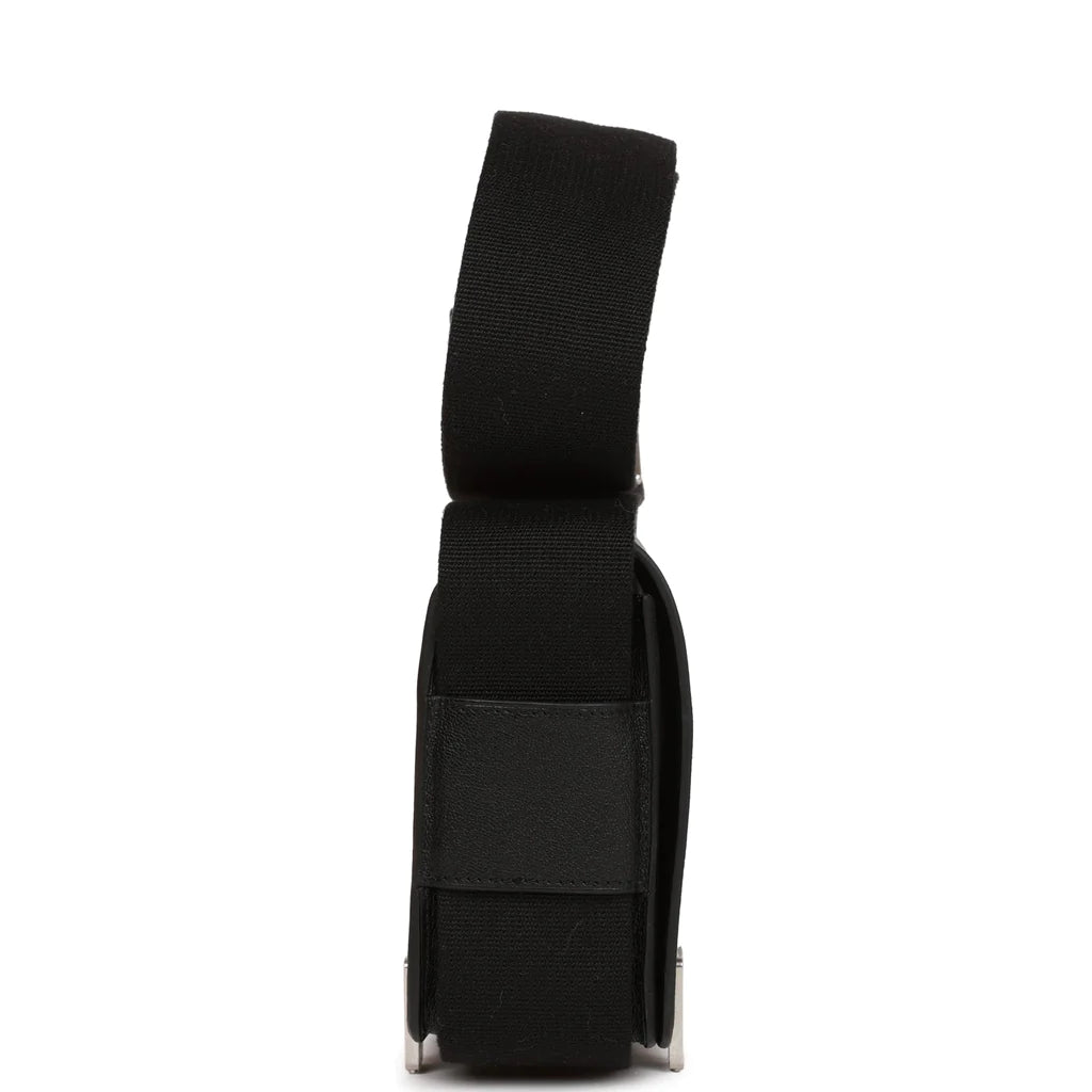 Hermès Geta Black Chevre Palladium Hardware