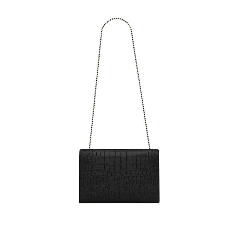 Large Kate Bag In Black Crocodile L