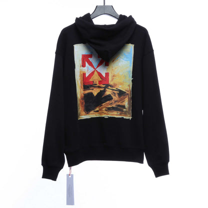 OFFWHITE (OW) environmental limited logo red arrow hoodie