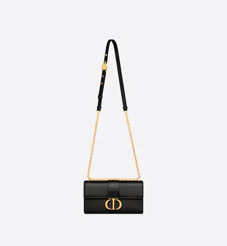 30 MONTAIGNE BAG WITH CHAIN Black Calfskin