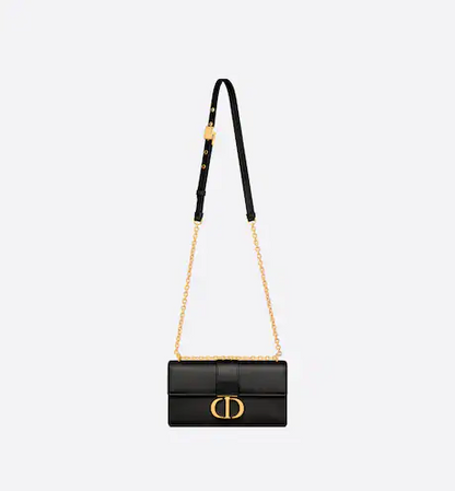 30 MONTAIGNE BAG WITH CHAIN Black Calfskin