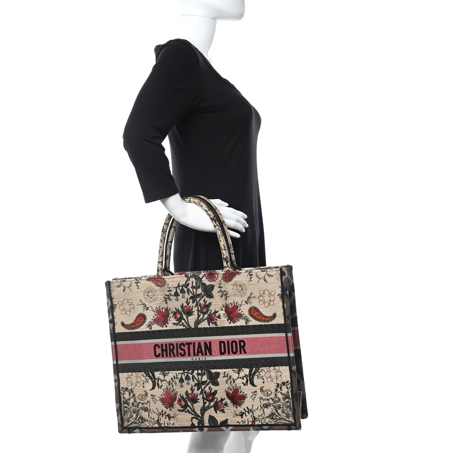 CHRISTIAN DIOR Large Broderie Dior Flowers Book Tote