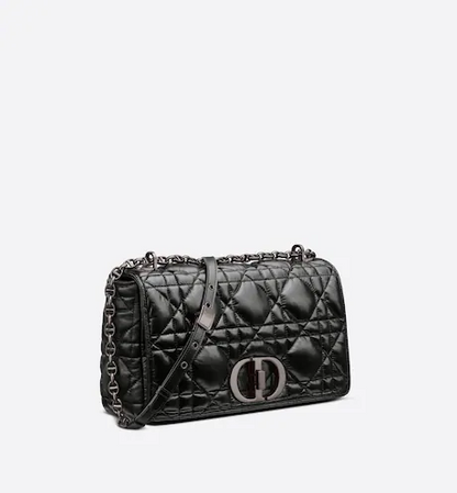 LARGE DIOR CARO BAG Black Calfskin