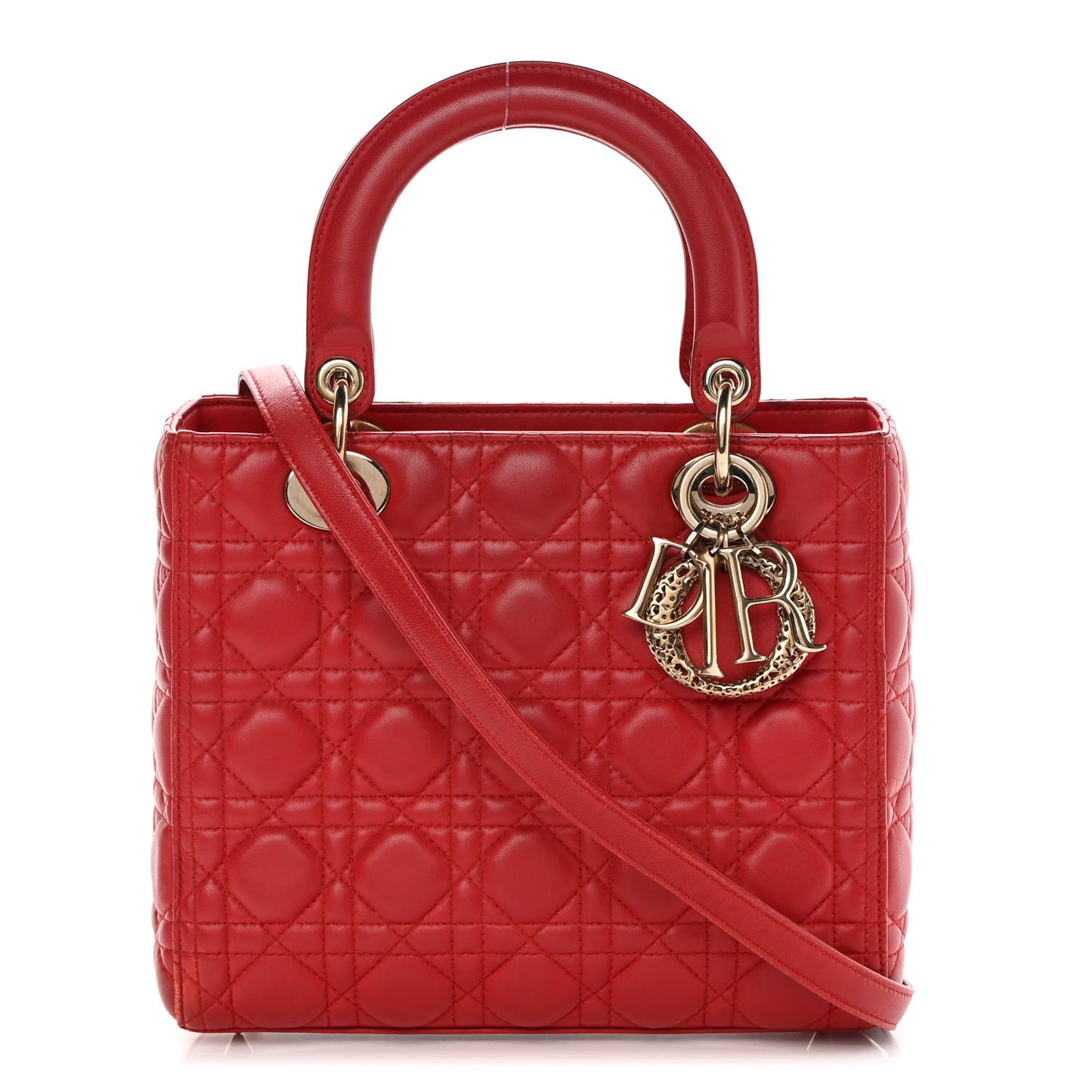 CHRISTIAN Lady Dior Red