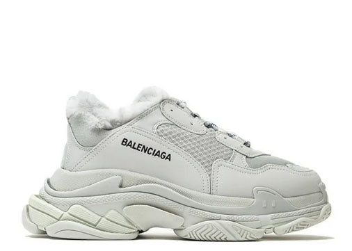 Balenciag* Triple S Trainer Grey White Plush Grey