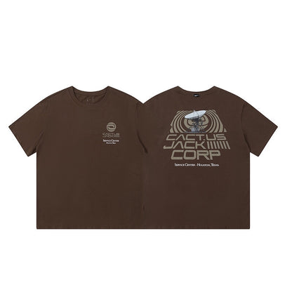 Travis Scott Solid color letter pattern printing short sleeves