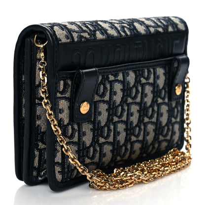 CHRISTIAN DIOR Oblique 30 Montaigne 2-In-1 Pouch Blue