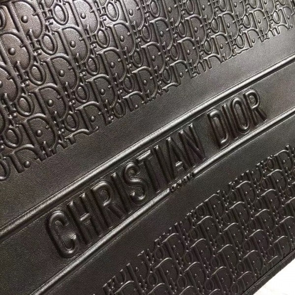 Dior Book Tote Bag In Black Calfskin