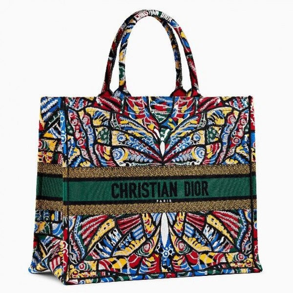 Dior Book Tote Bg In Butterfly Canvas