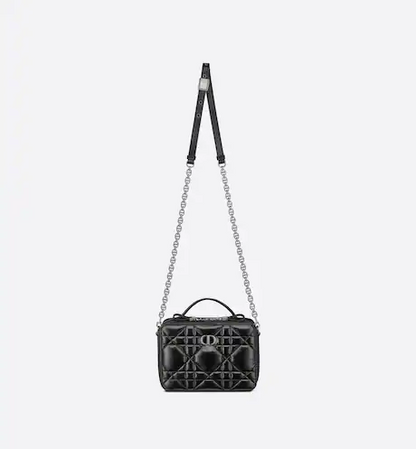 DIOR CARO BOX BAG Black Calfskin
