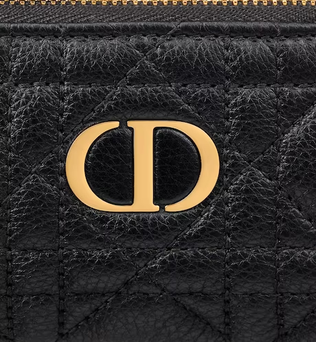 DIOR CARO ZIPPED KEY CASE Black