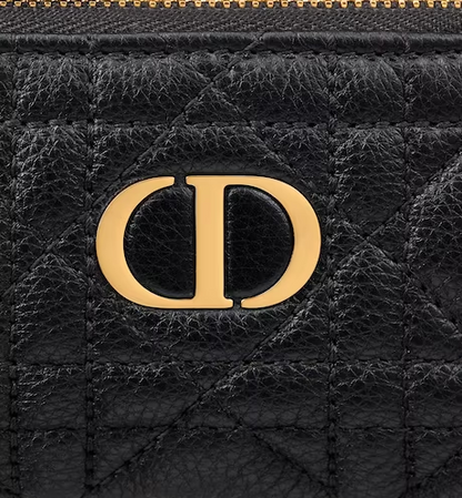 DIOR CARO ZIPPED KEY CASE Black