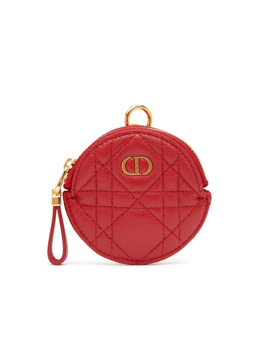 Dior Detachable Dior Caro Coin Purse in Red