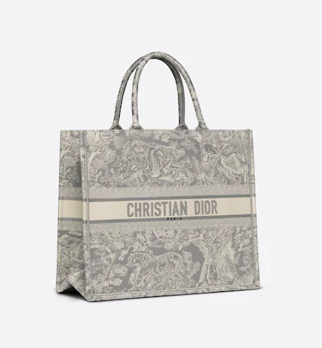 LARGE DIOR BOOK TOTE Gray Toile de (42 x 35 x 18.5 cm) NY57JOIQ