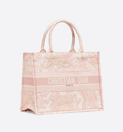 DIOR BOOK TOTE Pink Toile de (36 x 27.5 x 16.5 cm)