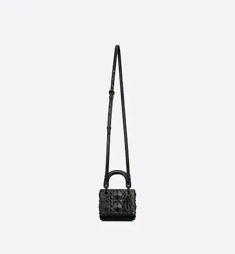 MICRO LADY DIOR BAG Black with Diamond Motif