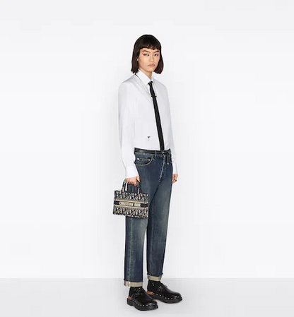 MINI DIOR BOOK TOTE Blue Dior (22.5 x 15 x 6 cm)
