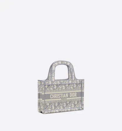MINI DIOR BOOK TOTE Gray Dior (22,5 x 15 x 6 cm)
