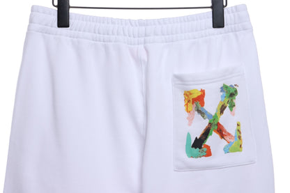 OW ink hand-painted graffiti arrow shorts