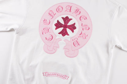 Chrome Hearts latest basic crewneck sweatshirt White/Pink