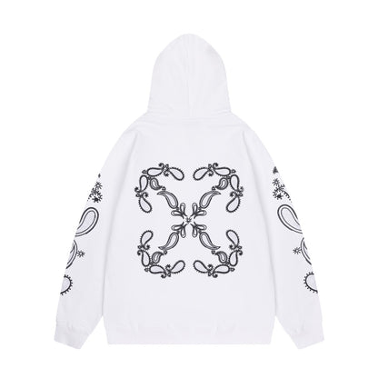 Off-White 24SS new embroidered paisley loose-fit hoodie