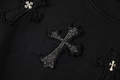 Chrome Hearts latest heavy-weight basic crewneck sweatshirt in black ZHYH3BNN