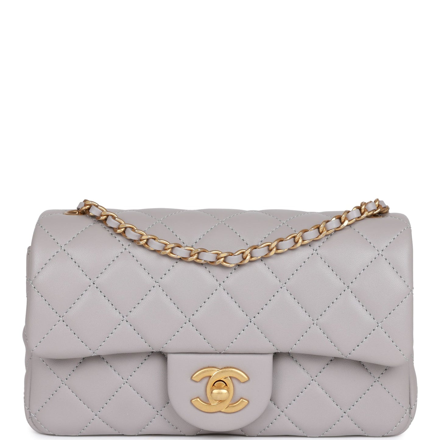 Mini Flap Bag Light Grey Hardware