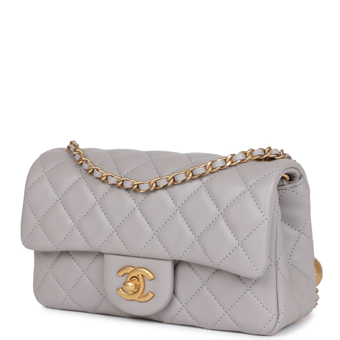 Mini Flap Bag Light Grey Hardware