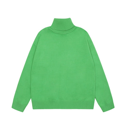 Am1 2024SS classic green jacquard big heart turtleneck sweater ETTZ2XCT
