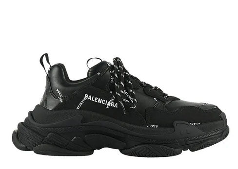 Balenciag*Triple S Trainer Allover Logo 鈥?Black