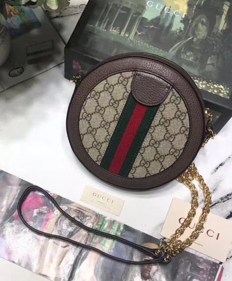 mini round shoulder bag 550618 Dark Coffee