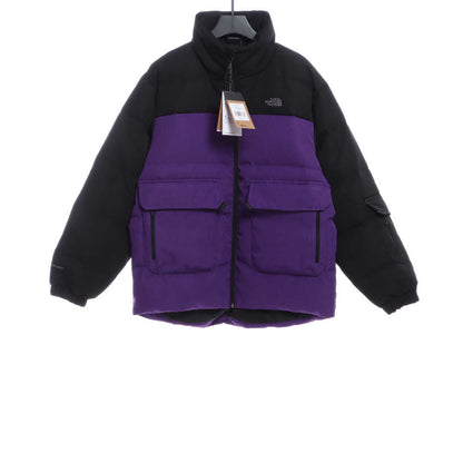 The North Face Splicing Contrast Color Large Pocket Functional Down Jacket
