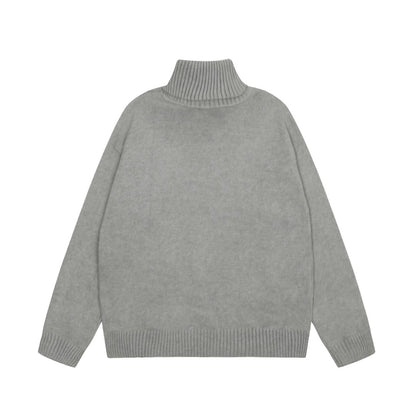 Am1 2024SS classic gray jacquard big heart turtleneck sweater WD1OZODT
