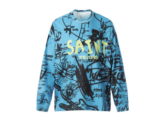Saint Mich@el Tears Graffiti Full Print Long Sleeve