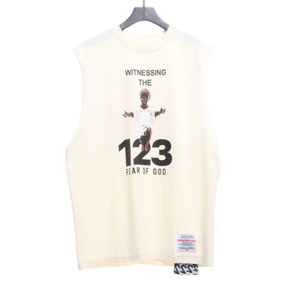 RRR123 x Fear OF God joint black print vest