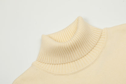 Am1 2024SS classic cream white jacquard big heart turtleneck sweater