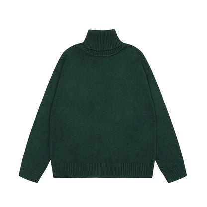 Am1 2024SS classic green jacquard big heart turtleneck sweater 8T1FMSP1