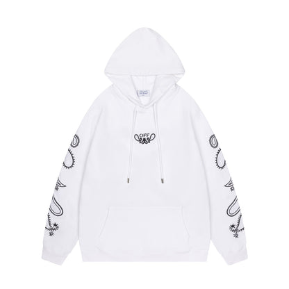 Off-White 24SS new embroidered paisley loose-fit hoodie