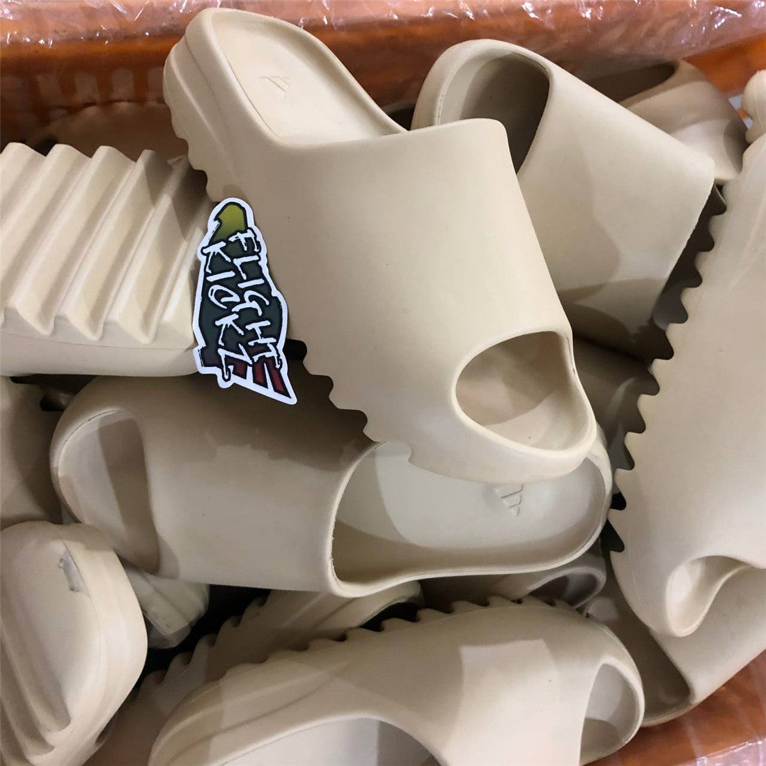 Kanye West Yeezy Slide Bone 2019锛團W6345楠ㄧ櫧锛?LN5 A1 Batch)