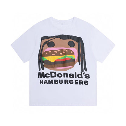 Travis Scott Foam hamburger mouth pattern short sleeves