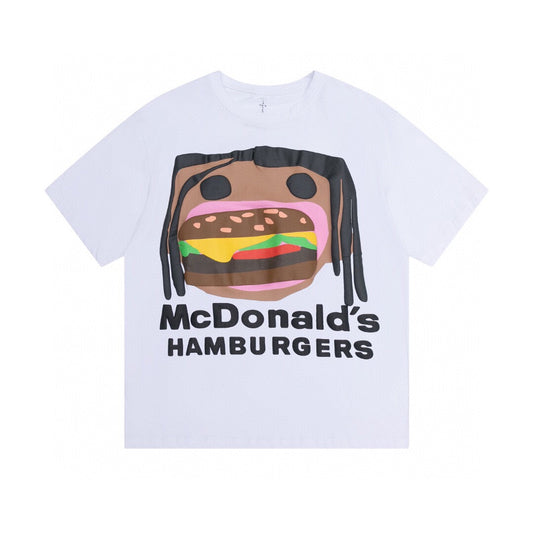 Travis Scott Foam hamburger mouth pattern short sleeves