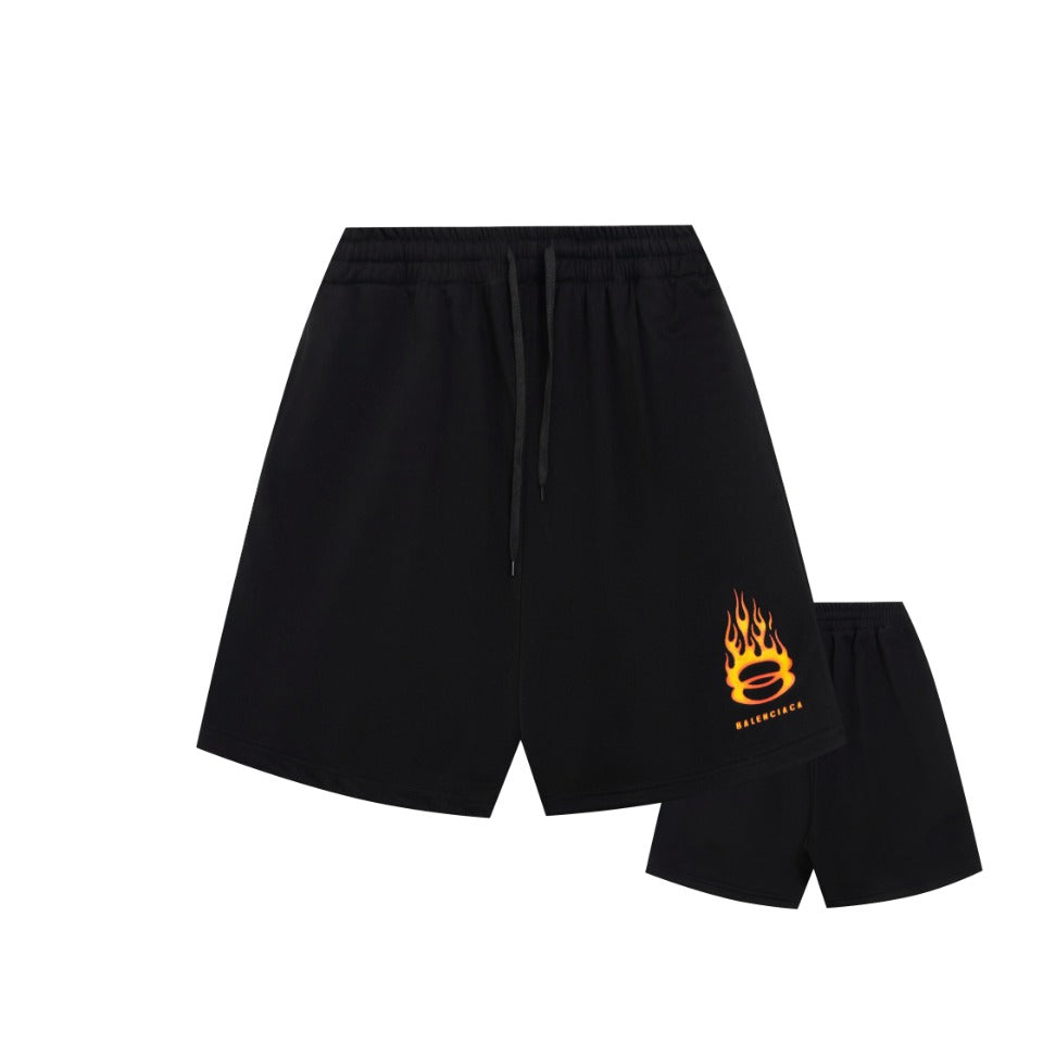 Balancig* flame shorts gradient print Pants